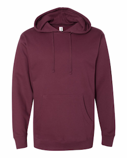 Sample of Midweight Hooded Sweatshirt in Maroon from side front