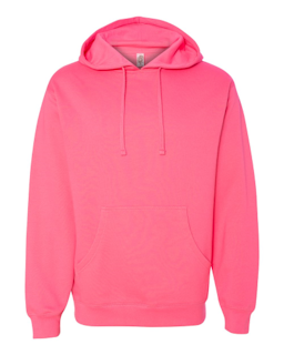 Sample of Midweight Hooded Sweatshirt in Neon Pink from side front
