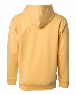 Sample of Midweight Hooded Sweatshirt in Peach from side back