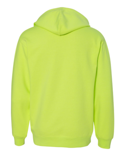 Sample of Midweight Hooded Sweatshirt in Safety Yellow from side back
