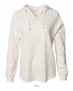 Sample of Women's Lightweight California Wavewash Hooded Pullover Sweatshirt in Bone from side front
