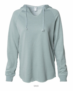 Sample of Women's Lightweight California Wavewash Hooded Pullover Sweatshirt in Sage from side front