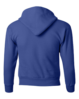 Sample of ComfortBlend EcoSmart Youth Hooded Sweatshirt in Deep Royal from side back