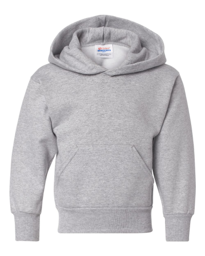 Sample of ComfortBlend EcoSmart Youth Hooded Sweatshirt in Light Steel style