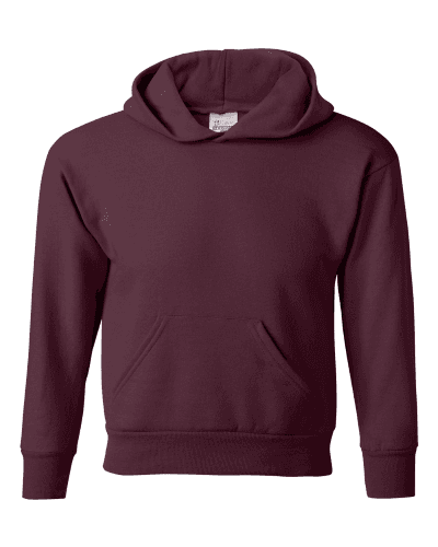 Sample of ComfortBlend EcoSmart Youth Hooded Sweatshirt in Maroon style