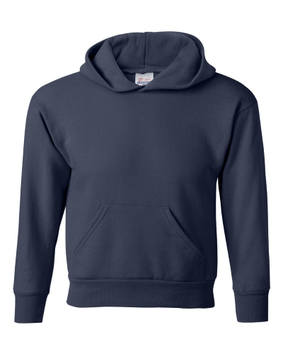Sample of ComfortBlend EcoSmart Youth Hooded Sweatshirt in Navy style
