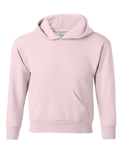 Sample of ComfortBlend EcoSmart Youth Hooded Sweatshirt in Pale Pink style
