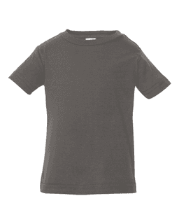Sample of Fine Jersey Infant T-Shirt in Charcoal from side front