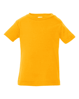 Sample of Fine Jersey Infant T-Shirt in Gold from side front