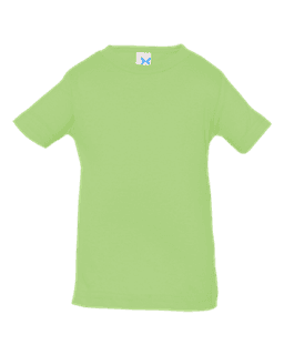 Sample of Fine Jersey Infant T-Shirt in KeyLime from side front