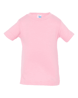 Sample of Fine Jersey Infant T-Shirt in Pink from side front