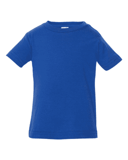 Sample of Fine Jersey Infant T-Shirt in Royal from side front