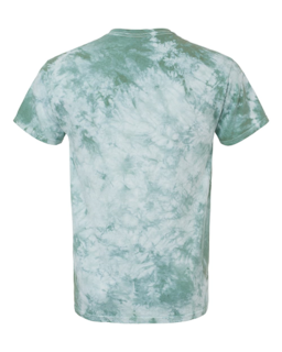 Sample of Crystal Tie Dyed T-Shirt in Moss from side back