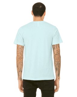 Sample of Canvas 3001 - Unisex Jersey Short-Sleeve T-Shirt in HEATHER ICE BLUE from side back