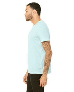 Sample of Canvas 3001 - Unisex Jersey Short-Sleeve T-Shirt in HEATHER ICE BLUE from side sleeveleft