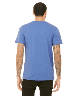 Sample of Canvas 3001 - Unisex Jersey Short-Sleeve T-Shirt in HTHR COLUM BLUE from side back