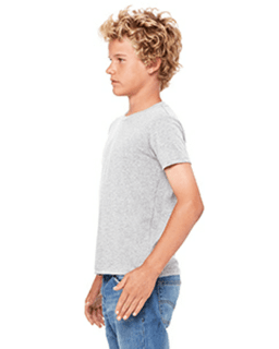 Sample of Canvas 3001Y - Youth Jersey Short-Sleeve T-Shirt in ATHLETIC HEATHER from side sleeveleft