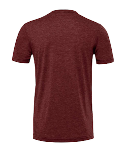 Sample of Canvas 3413 - Unisex Triblend Short-Sleeve T-Shirt in CARDINAL TRBLND from side back