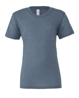 Sample of Canvas 3413 - Unisex Triblend Short-Sleeve T-Shirt in DENIM TRIBLEND from side front