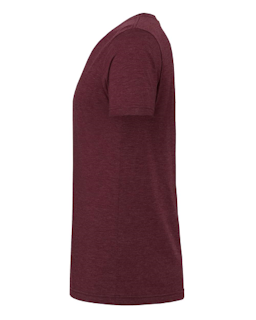 Sample of Canvas 3413 - Unisex Triblend Short-Sleeve T-Shirt in MAROON TRIBLEND from side sleeveleft