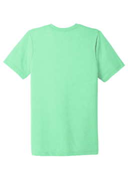 Sample of Canvas 3413 - Unisex Triblend Short-Sleeve T-Shirt in MINT TRIBLEND from side back