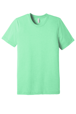 Sample of Canvas 3413 - Unisex Triblend Short-Sleeve T-Shirt in MINT TRIBLEND from side front