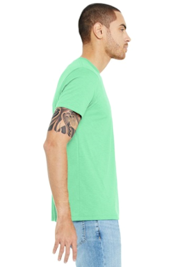 Sample of Canvas 3413 - Unisex Triblend Short-Sleeve T-Shirt in MINT TRIBLEND from side sleeveright