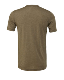 Sample of Canvas 3413 - Unisex Triblend Short-Sleeve T-Shirt in OLIVE TRIBLEND from side back