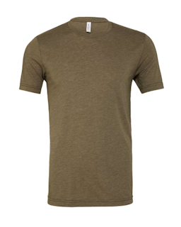 Sample of Canvas 3413 - Unisex Triblend Short-Sleeve T-Shirt in OLIVE TRIBLEND from side front