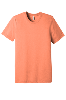 Sample of Canvas 3413 - Unisex Triblend Short-Sleeve T-Shirt in ORANGE TRIBLEND from side front