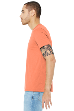 Sample of Canvas 3413 - Unisex Triblend Short-Sleeve T-Shirt in ORANGE TRIBLEND from side sleeveleft