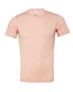 Sample of Canvas 3413 - Unisex Triblend Short-Sleeve T-Shirt in PEACH TRIBLEND from side front