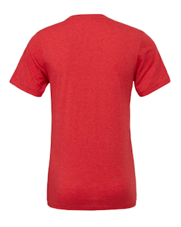 Sample of Canvas 3413 - Unisex Triblend Short-Sleeve T-Shirt in RED TRIBLEND from side back