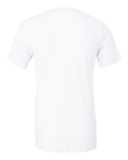 Sample of Canvas 3413 - Unisex Triblend Short-Sleeve T-Shirt in SOLID WHT TRBLND from side back