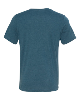 Sample of Canvas 3413 - Unisex Triblend Short-Sleeve T-Shirt in STEEL BLU TRBLND from side back