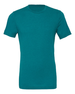 Sample of Canvas 3413 - Unisex Triblend Short-Sleeve T-Shirt in TEAL TRIBLEND from side front
