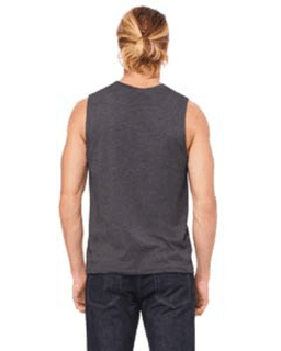 Sample of Canvas 3483 - Unisex Jersey Muscle Tank in DK GREY HTHR from side back