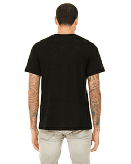 Sample of Canvas 3650 - Unisex Poly-Cotton Short-Sleeve T-Shirt in SOLID BLACK SLUB from side back