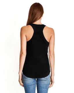 Sample of Next Level 6338 - Ladies' Gathered Racerback Tank in BLACK from side back