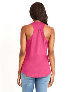 Sample of Next Level 6338 - Ladies' Gathered Racerback Tank in HOT PINK from side back