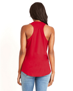 Sample of Next Level 6338 - Ladies' Gathered Racerback Tank in RED from side back