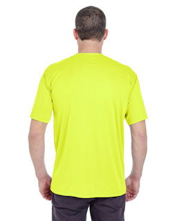 Sample of UltraClub 8620 - Men's Cool & Dry Basic Performance T-Shirt in BRIGHT YELLOW from side back