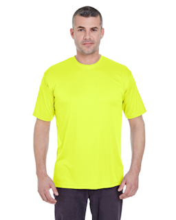 Sample of UltraClub 8620 - Men's Cool & Dry Basic Performance T-Shirt in BRIGHT YELLOW from side front