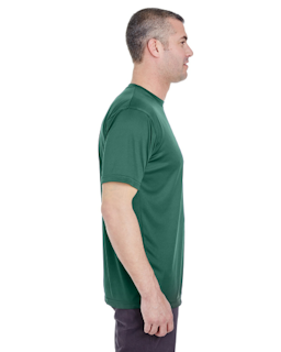 Sample of UltraClub 8620 - Men's Cool & Dry Basic Performance T-Shirt in FOREST GREEN from side sleeveleft