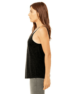 Sample of Bella 8838 - Ladies' Slouchy Tank in BLACK HEATHER from side sleeveleft