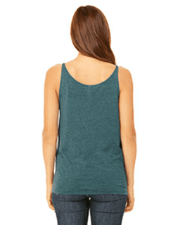 Sample of Bella 8838 - Ladies' Slouchy Tank in HTHR DEEP TEAL from side back