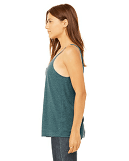 Sample of Bella 8838 - Ladies' Slouchy Tank in HTHR DEEP TEAL from side sleeveleft