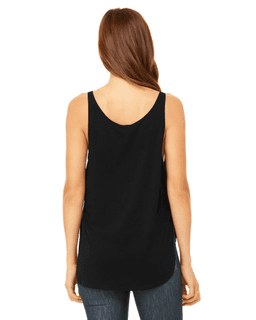 Sample of Bella B8802 - Ladies' Flowy Side Slit Tank in BLACK from side back