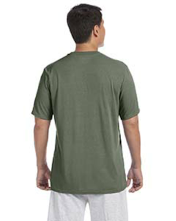 Sample of Gildan G420 - Adult Performance 100% Polyester Tee in MILITARY GREEN from side back