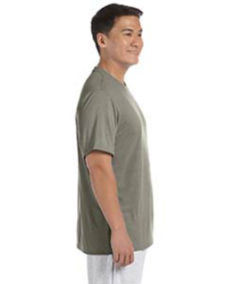 Sample of Gildan G420 - Adult Performance 100% Polyester Tee in PRAIRE DUST from side sleeveleft